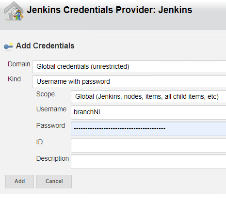 enter credentials